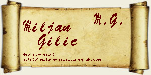 Miljan Gilić vizit kartica